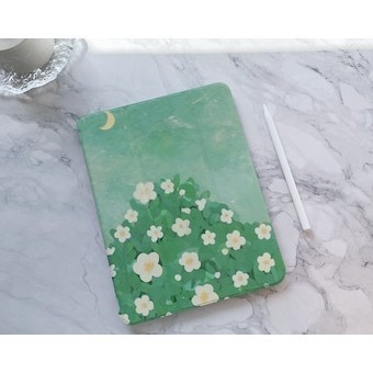 ดอกไม้ เคสไอแพดสีเขียวลายดอกไม้ ไอแพด อากาศ 4 5 6 ไอแพด 10 10.9" 2022 ไอแพด มือโปร 12.9' 2021 มือโปร