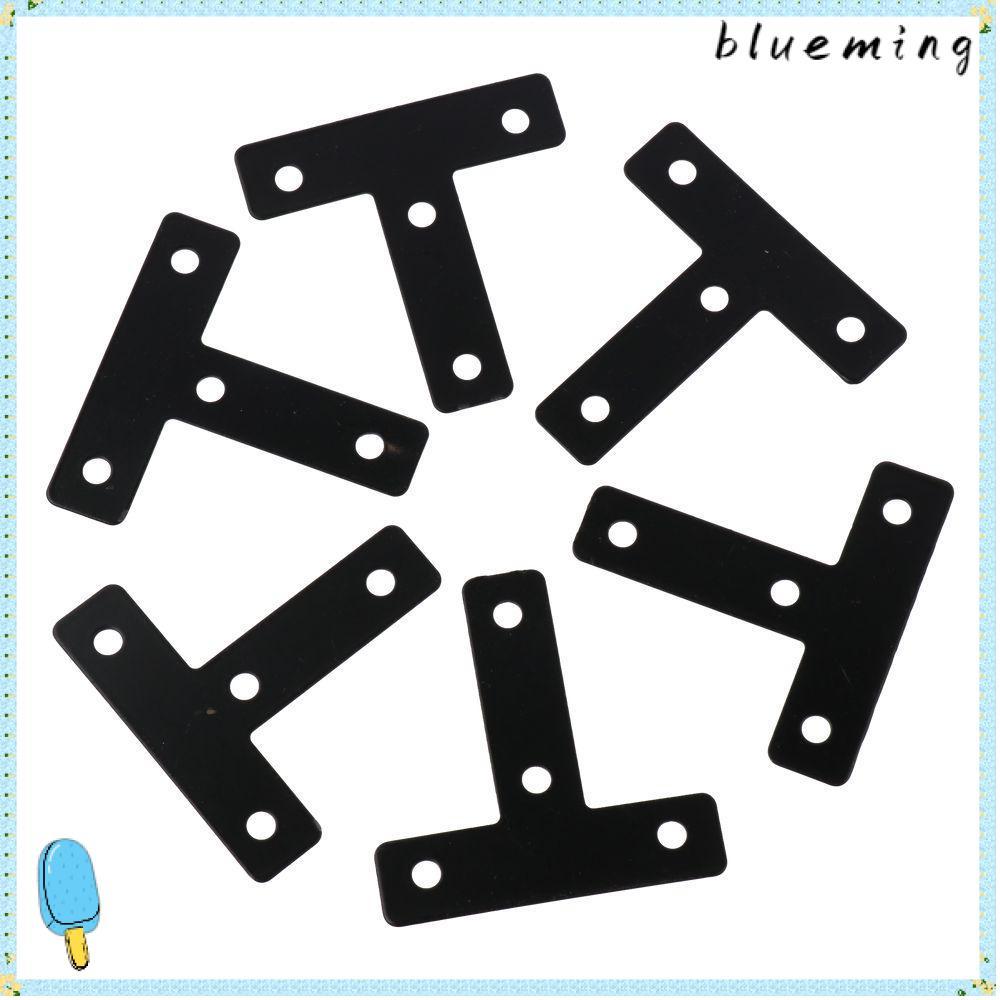 BLUEMING 10PCS T Shape Corner Braces, Iron T T T T Ulead สีดํามุมแบนวงเล็บ, Rust-proof สีดํา 60 มม./
