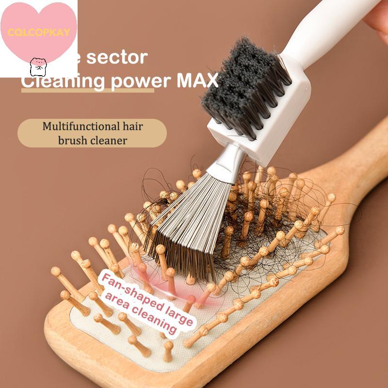 HANHAI 2 in1 หวีทําความสะอาดที่ละเอียดอ่อนทําความสะอาดแปรงผมหวีเครื่องมือทําความสะอาด Handle Embed เ
