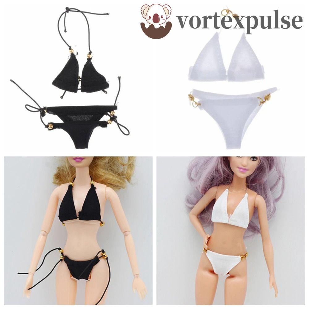 VORTEXPULSE ชุดบิกินี่ตุ๊กตา 1/6 ขนาดชุดชั้นในชุดชุดชั้นใน,แฟชั่นสีดําสีขาวสาวผ้าตุ๊กตาเสื้อผ้า HT/P