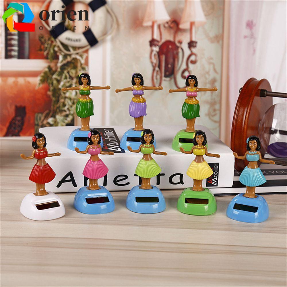 ORIEN ตุ๊กตาเต้นรําเครื่องประดับรถสร้างสรรค์รถจัดแต่งทรงผมฮาวายสาวแกว่ง