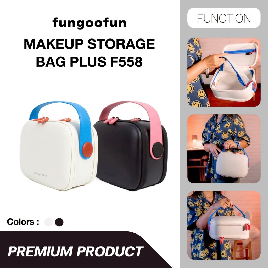 Fungoofun Makeup Bag Plus กระเป๋าเครื่องสำอางจัดระเบียบ 3 ช่อง ความจุสูง รุ่น F558