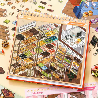 WEI 31 ชิ้น [Super Stocker Series] Immersive 3D Landscape Sticker Collection Book สําหรับ Journal Scrapbooking