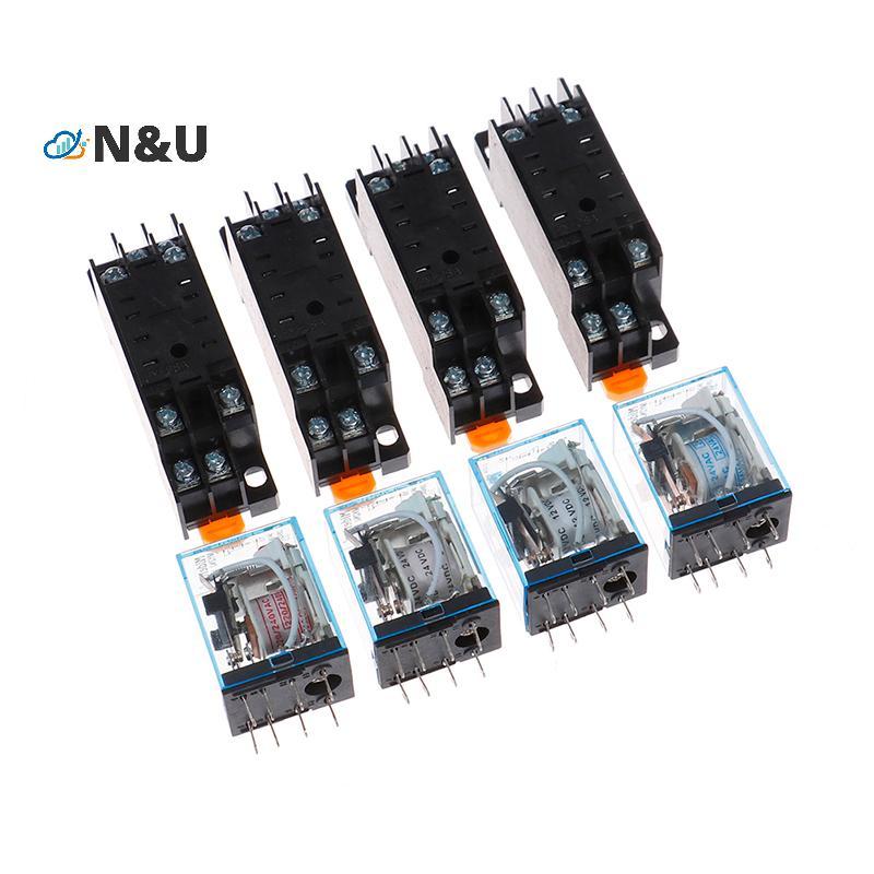 N & U AC220V 12VDC 24VDC 24VAC 5A 8PIN Coil Power MY2N-J รีเลย์ HH52P พร้อมฐาน Soet