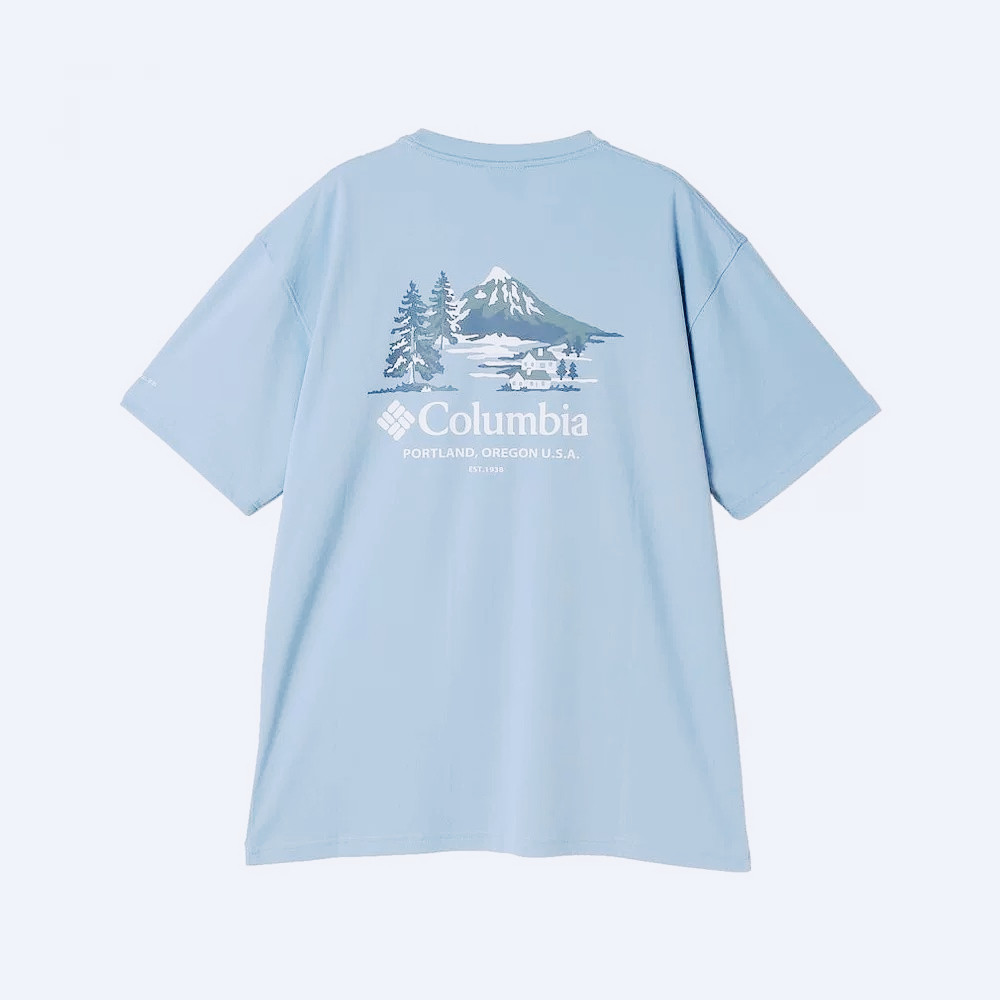 Readystock Colum Snow Mountain Cabin เสื้อยืดกราฟิกนุ่มผ้าฝ้ายพรีเมี่ยมฤดูร้อนใหม่หลวม Fit 100% ผ้าฝ้ายพรีเมี่ยมด้านบน 5.5