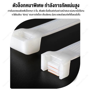 เคเบิ้ลไทร์ 100เส้นNylon Cable Tie สีขาว สายรัดไนล่อน หนวดกุ้ง สายเคเบิ้ลไทร์ สายรัดสายไฟ สายรัดพลาสติก สายรัดเคเบิ้ลไทร