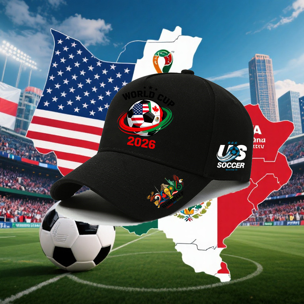 สินค้ายอดนิยม: หมวกแก๊ปธีม FIFA World Cup 2026 ผลิตจากผ้าฝ้าย ดีไซน์พิเศษร่วมกับแคมเปญ "One World One Goal" หมวกแฟชั่นสำ