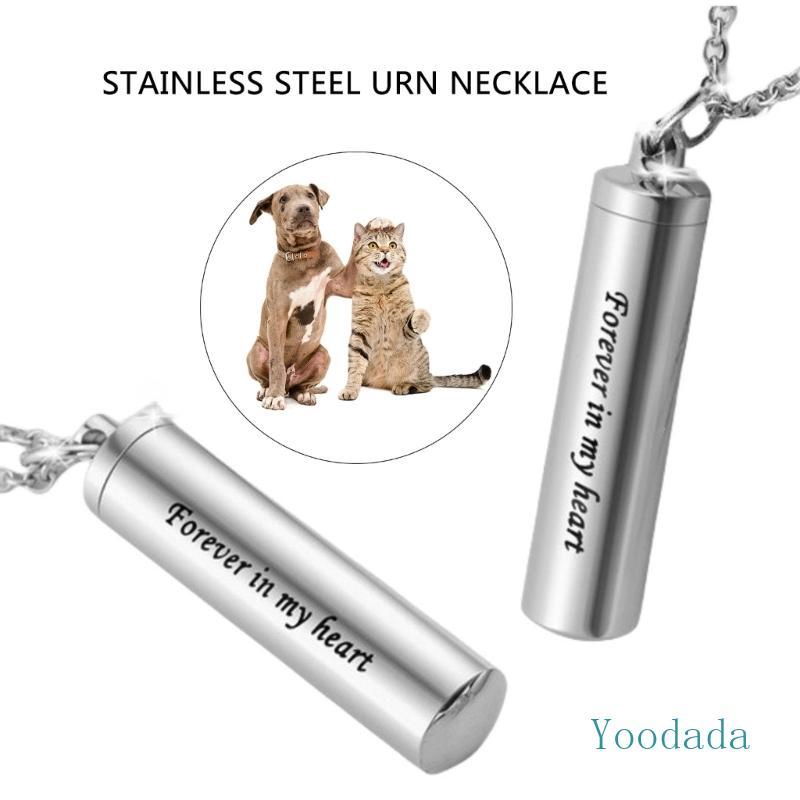 Yoo 3PCS สร้อยคอเหล็กสําหรับกันน้ํากระบอกอนุสรณ์สร้อยคอ Urn เหมาะสําหรับสวมใส่ทุกวัน Cherished Memor