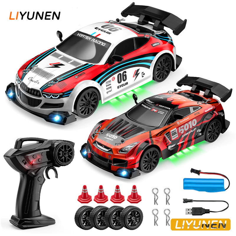 1/24 4WD RC Drift รถ Full Proportional คันเร่ง 2.4G รีโมทคอนโทรล BMW GTR Porsche รุ่นรถของเล่นรถแข่งของเล่นเด็ก