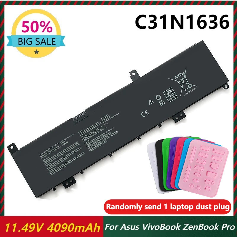 C31N1636 แบตเตอรี่แล็ปท็อปสําหรับ ASUS VivoBook Pro 15 N580VD N580V N580VN NX580V N580GD NX580VD X58