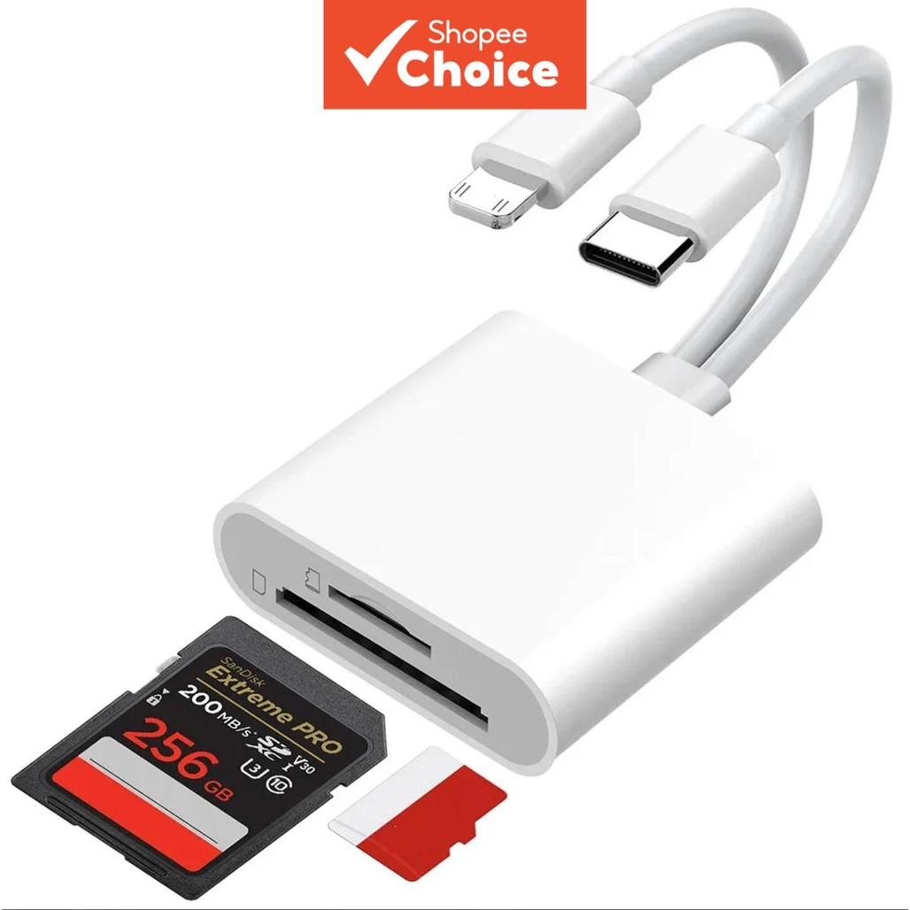 อะแดปเตอร์อ่านการ์ดหน่วยความจําอัจฉริยะอเนกประสงค์ 2 in 1 OTG แบบ Type-C เป็น SD/TF สําหรับพีซี แล็ปท็อป iPhone17 Huawei Xiaomi
