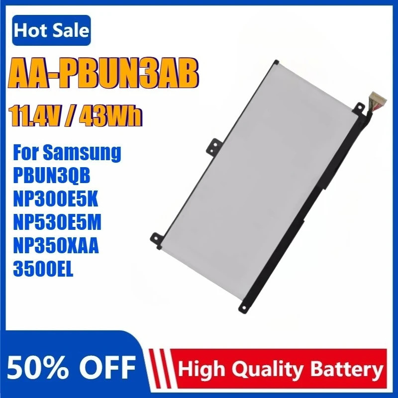 AA-PBUN3AB PBUN3QB แบตเตอรี่แล็ปท็อปสําหรับ Samsung NP300E5K NP530E5M NP350XAA NP740U5L NP8500GM NP8