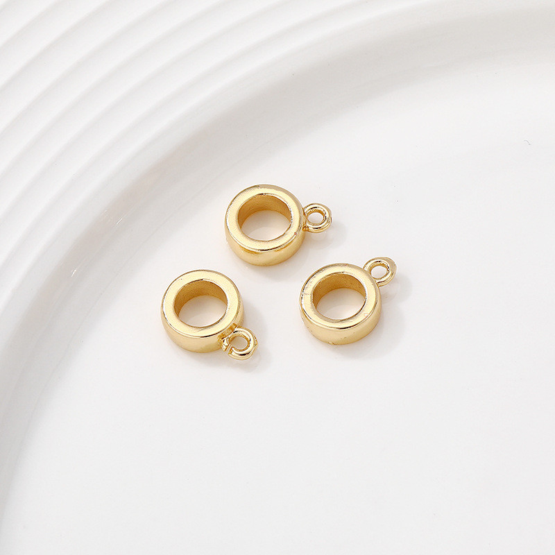14K Gold เข็มขัดเปิดแหวนสร้อยคอการเชื่อมต่อแหวน Handmade diy สร้อยข้อมือการเชื่อมต่อจี้หัวเข็มขัดเคร
