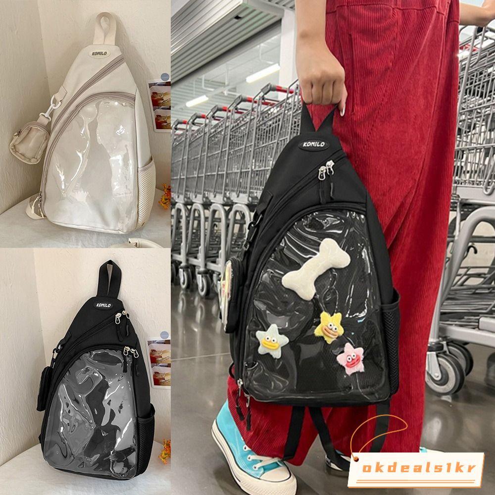 IOKDEALS1 Shopping Crossbody Bag, Zipper Transparent Simple Ita Bag, Fashion Vintage Hobos Bag Y2k