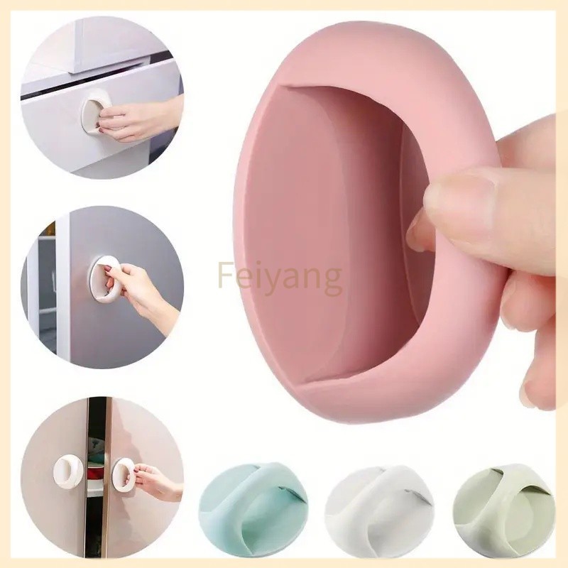 Feiyangมือจับประตู ที่จับลิ้นชัก ที่จับประตู ที่จับหน้าต่าง ที่จับมัลติฟังก์ชั่น มินิ สำหรับใช้ในบ้าน วางแทนการเจาะ