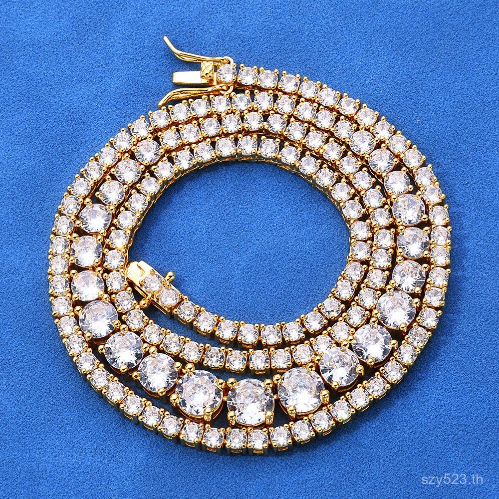 ใหม่Zirconยุโรปอเมริกันสร้อยคอสร้อยคอHip-Hopเครื่องประดับStreetสวมใส่ที่ไม่ซ้ํากันเทนนิสขนาดอุปกรณ์เ