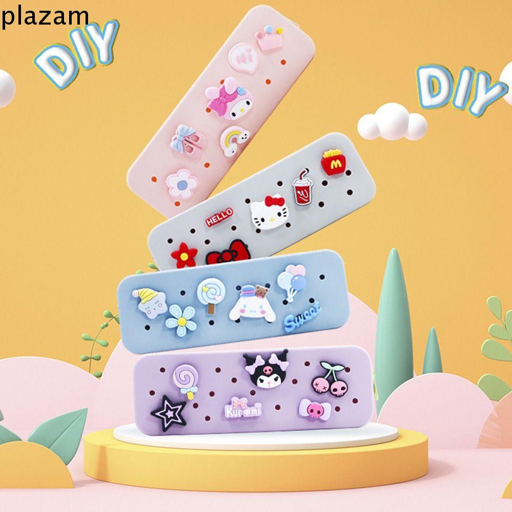 PLAZAM กระเป๋าเครื่องเขียน, Sanrio Kitty Kuromi Melody Cinnamoroll ความจุขนาดใหญ่กระเป๋าปากกา Croc, 