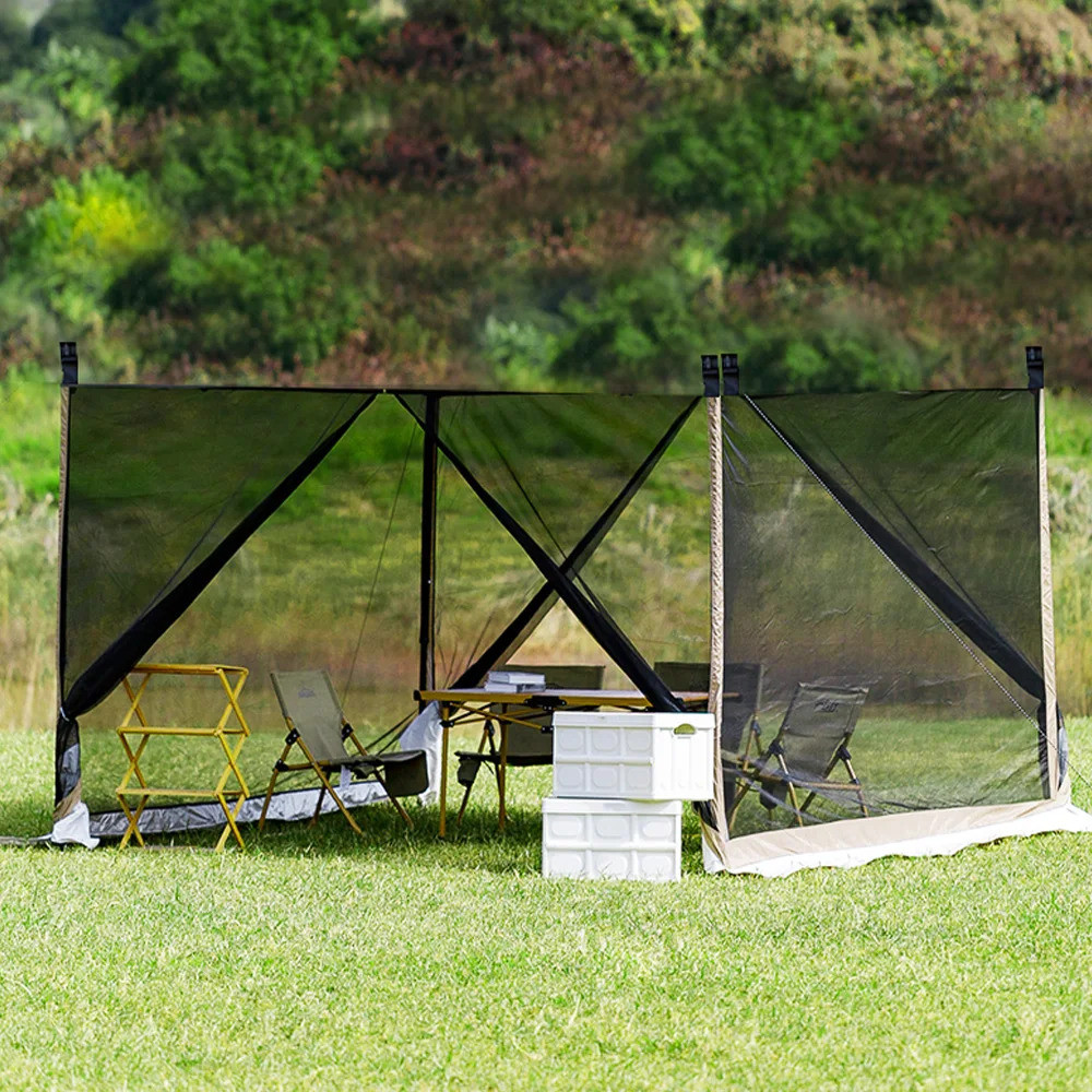 Canopy Sunwall ขนาด 10x10ฟุต กางสะดวก โครงสร้างเหล็ก พร้อมตาข่ายทึบแสงทั้งสี่ด้าน สำหรับใช้นอกสถานที