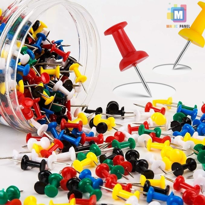 35 ผสมสีบอร์ด Push Pins สําหรับ Bulletin Board Thumb Tacks สําหรับ Wall Corkboard