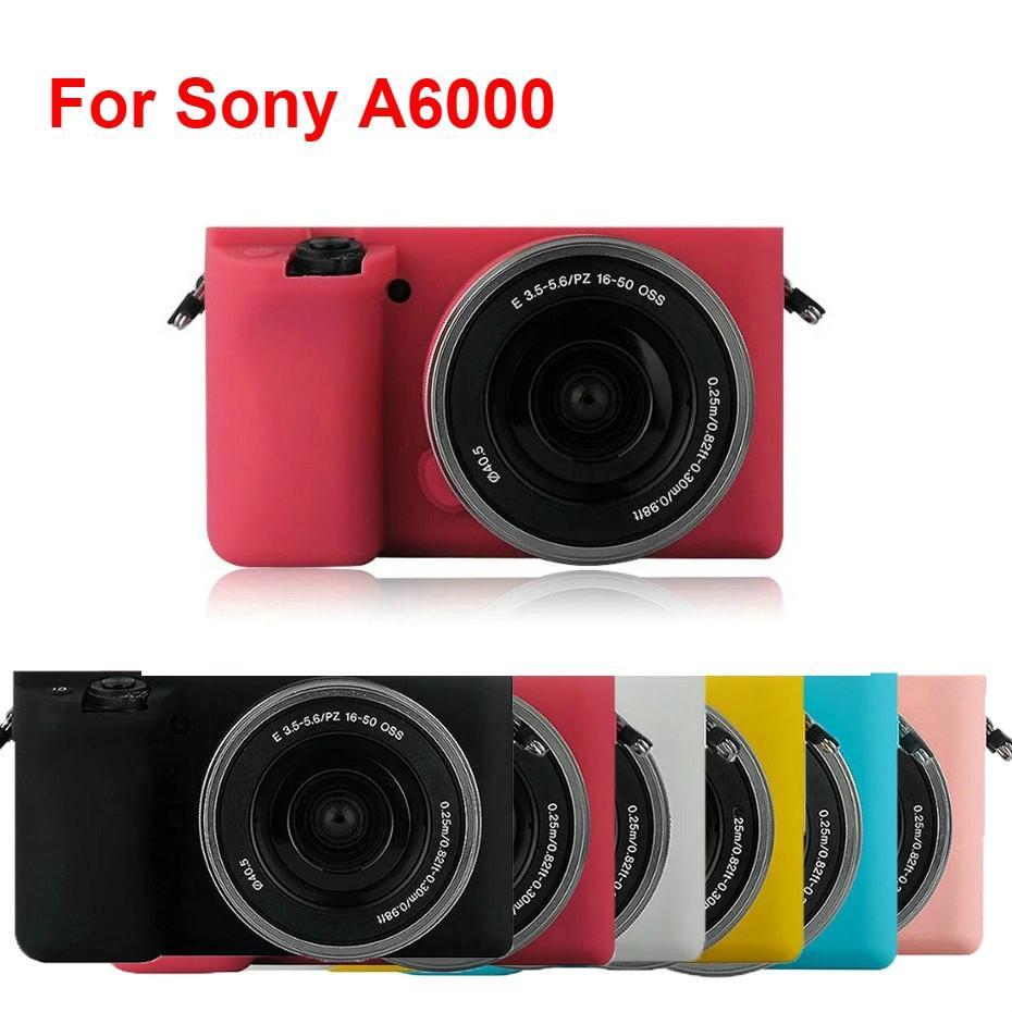เหมาะสําหรับ Sony A6000 กระเป๋ากล้องยางซิลิโคนอ่อนป้องกัน Body Cover กรณีผิวกล้อง Sony a6000 กรณี