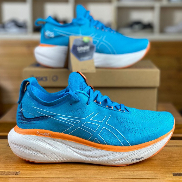 รองเท้าผู้ชาย ASICS Gel Nimbus 25/26 แบบผ้าใบ กันกระแทก และน้ำหนักเบา