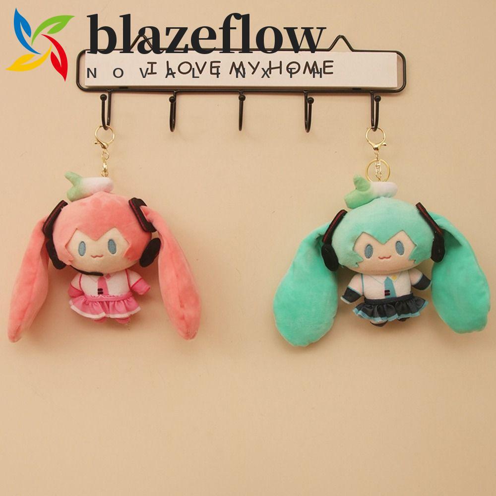 BLAZEFLOW ตุ๊กตา Hatsune Miku พวงกุญแจ, การ์ตูนรุ่น Q Hatsune Miku พวงกุญแจ, ตุ๊กตา Miku พวงกุญแจ Ni