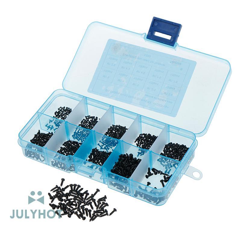 COOL 1000 ชิ้น/เซ็ต M1 M1.2 M1.4 M1.7 ผสม PA หัว micro สกรูรอบหัว vn