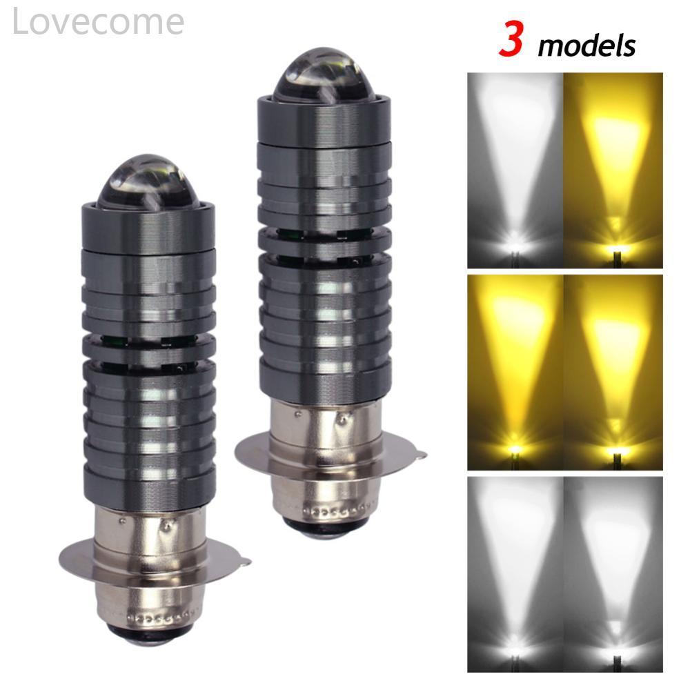 Lovecome Universal 12V-80V 2000LM Dual สีไฟหน้าหลอดไฟ P15D H6 PX15D LED รถจักรยานยนต์ Hight H6 สกู๊ต