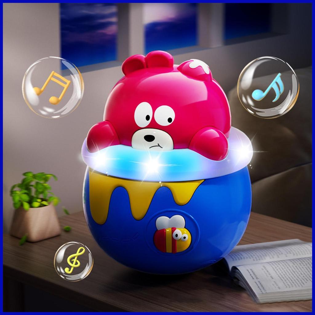 Wobble ของเล่นสําหรับทารกหมี Sensory ตุ๊กตา Wobble ของเล่นแสง Roll-Up Soothing ตุ๊กตาตรัสรู้การศึกษา