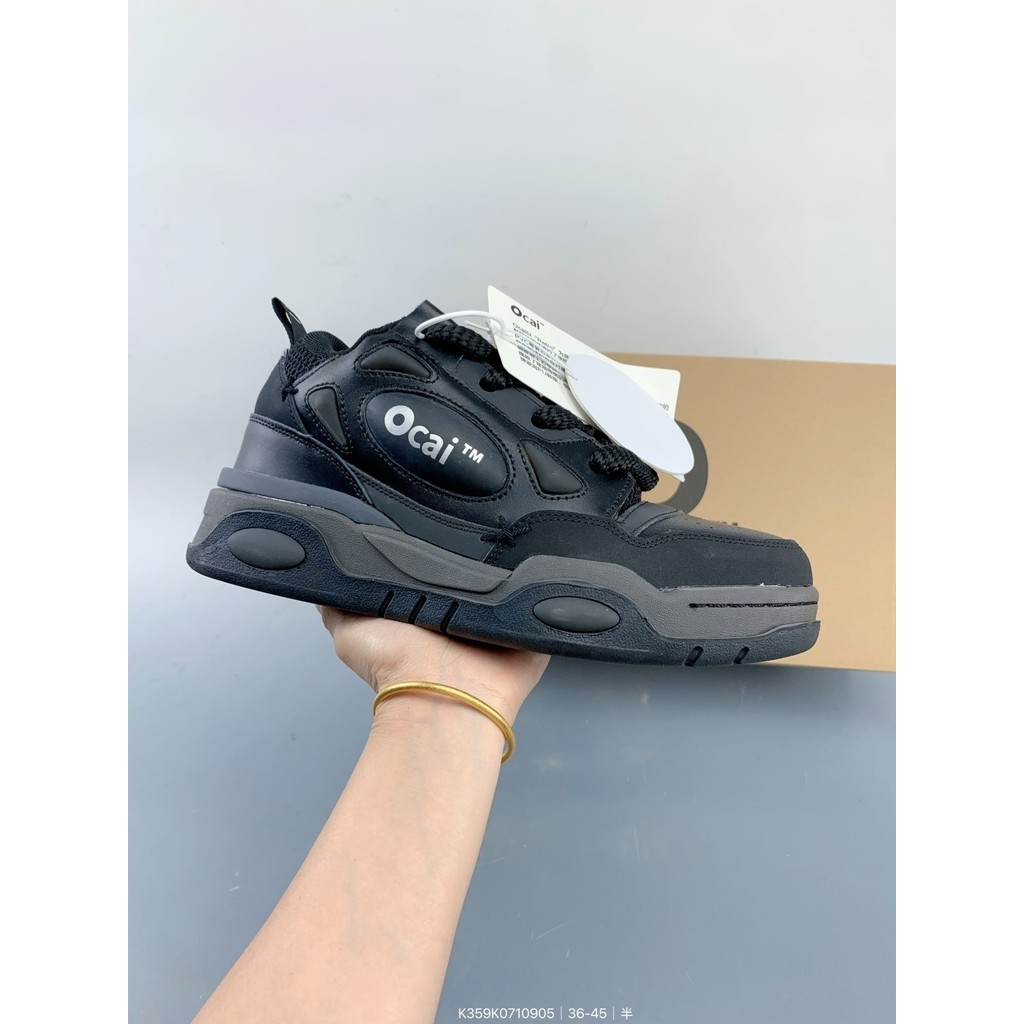 Ocai Retro รองเท้าผ้าใบรองเท้าผ้าใบย้อนยุคหนาSoledรองเท้าลําลองStreet Trend Low-Topขนมปังรองเท้าผ้าใ