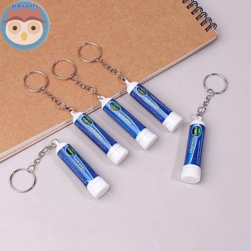 Vast 5 ชิ้นจมูกติดพวงกุญแจ Boosts Focus Inhaler หลอด Cooling Nasal Inhaler Aromatherapy Energy Bar E