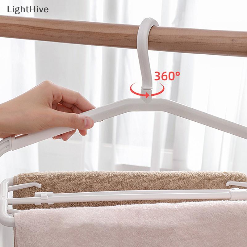[LightHive] ไม้แขวนเสื้อพลาสติกพร้อมคลิปประหยัดพื้นที่ Scalable เสื้อยืดชุด Coat ผ้าเช็ดตัวแขวนอุปกรณ์เสริมสําหรับตู้เสื้อผ้าบ้านระเบียง (TH)