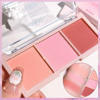 3color Matte Blush Palette Long Lasting Highlighter Cheek Blush High Pigment Contour Face Makeup