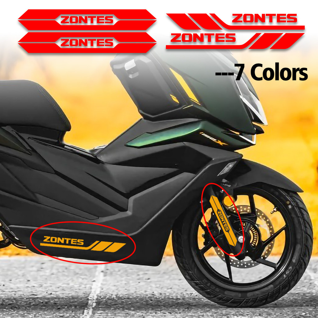 สติกเกอร์สะท้อนแสงกันน้ำติดรถมอเตอร์ไซค์ ZONTES สำหรับติดหัวรถ โช้ค ด้านข้าง และตัวถัง อุปกรณ์ตกแต่งรถมอเตอร์ไซค์ รุ่น 368G 703RR