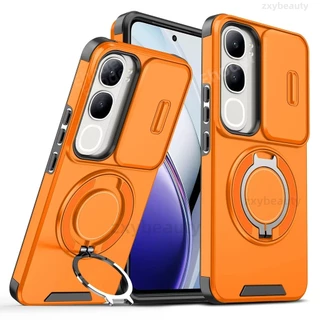 สําหรับ Vivo Y21d Y31 5G 2025 กรณีเกราะกันกระแทกสไลด์ปลอกแม่เหล็กสําหรับ VivoY21d VivoY31 แหวนขาตั้งโทรศัพท์ฝาหลัง