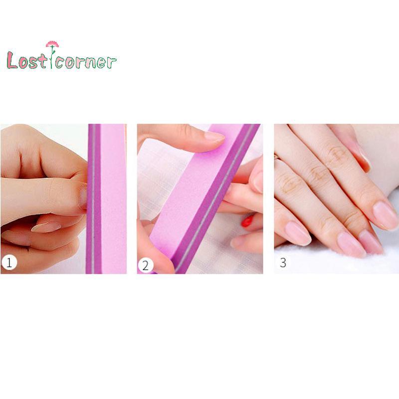 [มุมหาย] 10 ชิ้นชุดล้างทําความสะอาดได้ฟองน้ําขัดตะไบเล็บบัฟเฟอร์ 100/180 ขัดบด [ใหม่] - รูปที่ 5