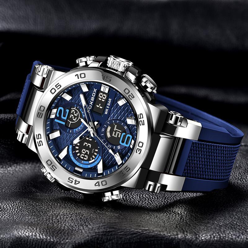 Foxboxนาฬิกาผู้ชายแฟชั่นโมดูลัสมัลติฟังก์ชั่กันน้ำนาฬิกา
