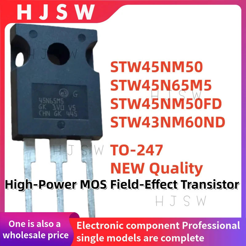 5PCS STW45NM50 STW45N65M5 STW45NM50FD STW43NM60ND 45NM50 45N65M5 45NM50FD 43NM60ND TO-247 Field Effe