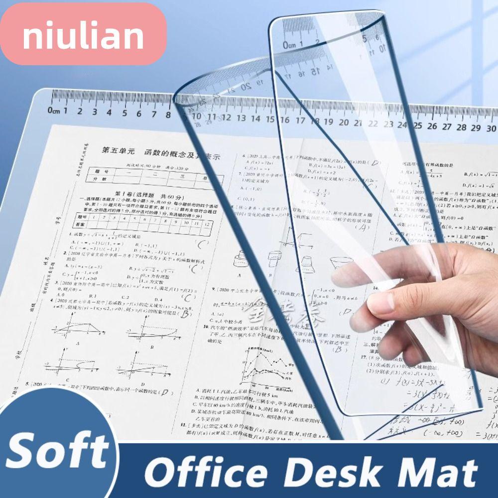 โต๊ะทํางาน NIULIAN แผ่นรองเขียน PP โปร่งใส แผ่นรองเขียนอเนกประสงค์ A2/A3/A4/A5/16K กันน้ํากระดานเขีย