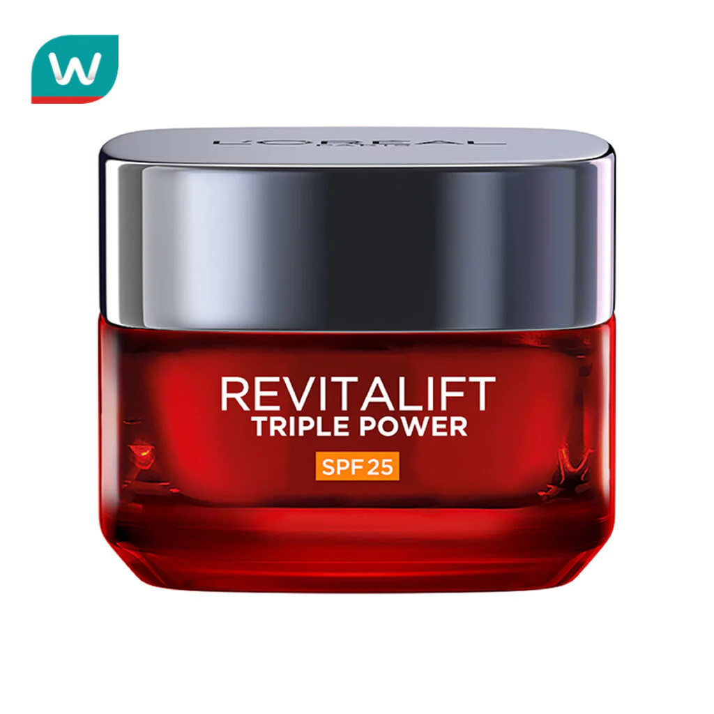 L'Oreal ลอรีอัล ปารีส รีไวทลั ลิฟท์ ทริปเปิล พาวเวอร์ เอจ-คอร์เรคติ้ง ครีม เอสพีเอฟ25 15 มล.