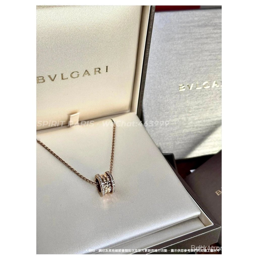 BVLGARI ·Bvl สร้อยคอเพชร Bvlgari ขอบเพชร·เพชรสีขาว·เพชรสีชมพู·18K Gold-plated