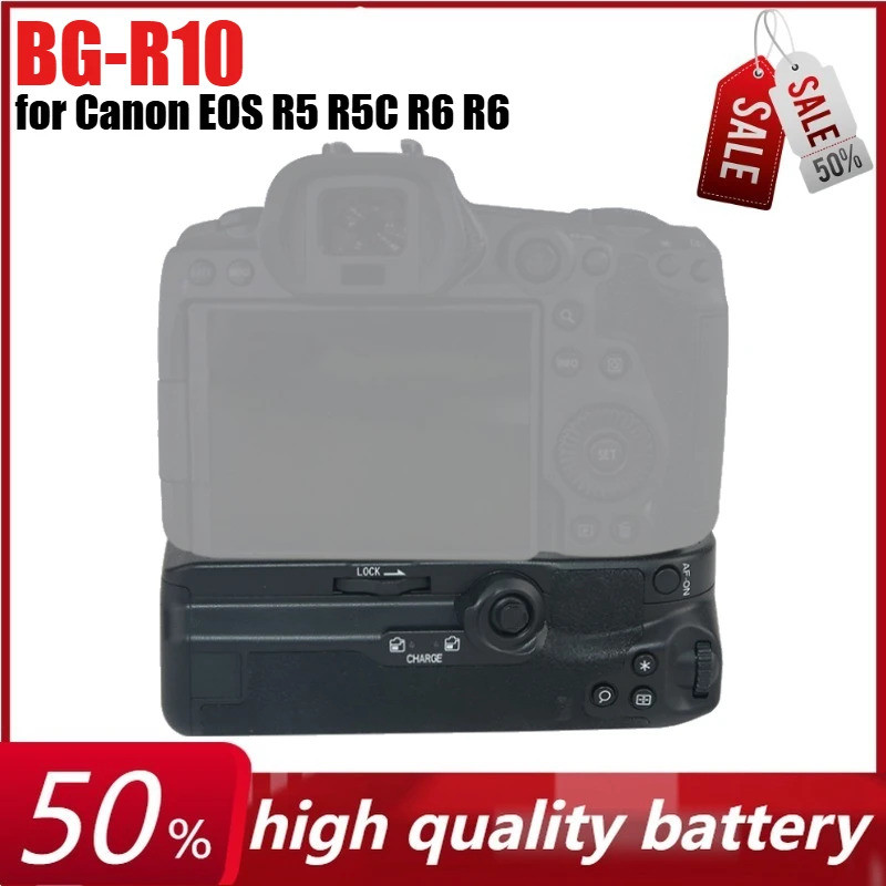 BG-R10 แนวตั้งแบตเตอรี่ Grip สําหรับ Canon EOS R5 R5C R6 R6 Mark II กล้อง Mirrorless