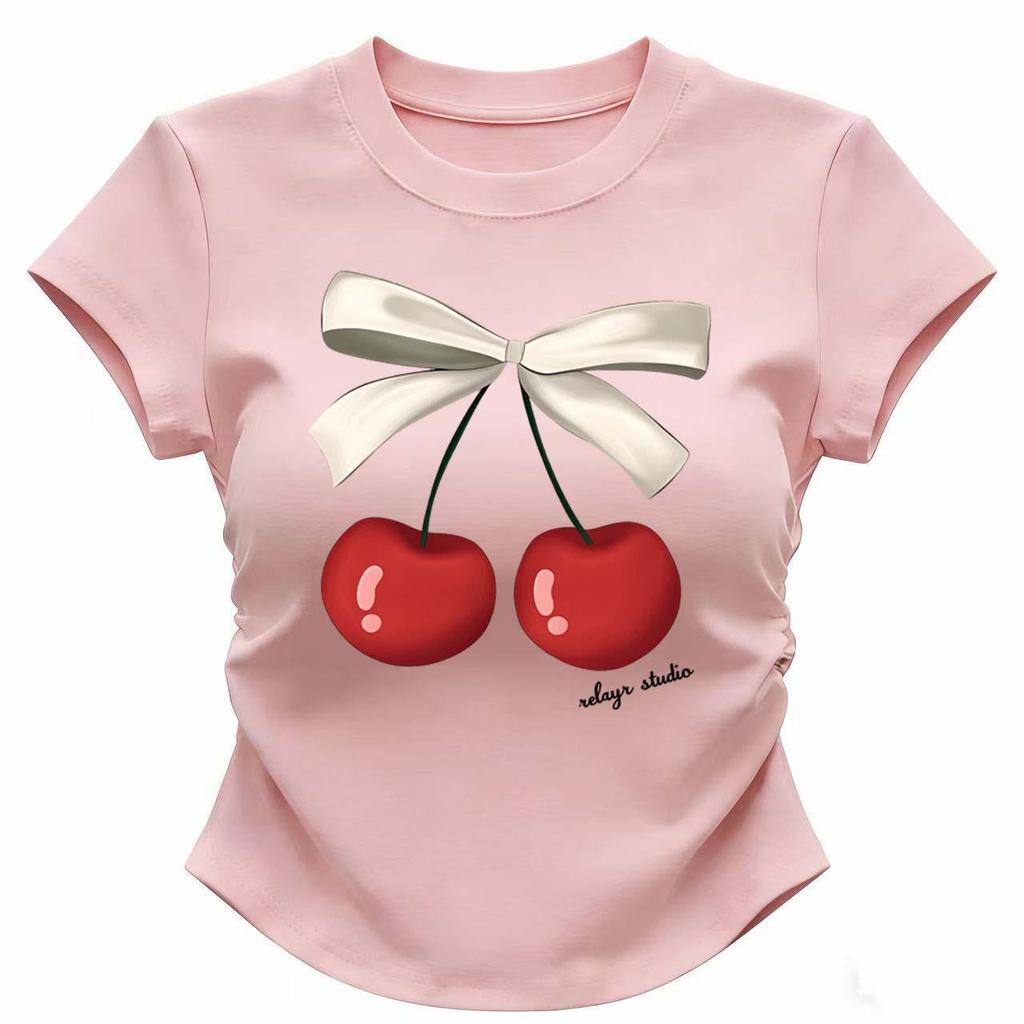 【จัดส่งตลอด 24 ชั่วโมง】เสื้อยืดแขนสั้น คอกลม สีขาว กระชับหุ่น สไตล์สาวแซ่บ ฤดูร้อน ดีไซน์เก๋ แฟชั่นสุดชิค เสื้อยืดสุดฮิต