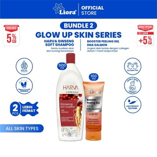 [Paket Hemat 2 Pcs] HARVA Shampoo&Conditioner GINSENG 600ml + LIORA PEELING Gel Dna Salmon 100ml | Merawat rambut dan Membersihkan Kulit dari Sel Kulit Mati