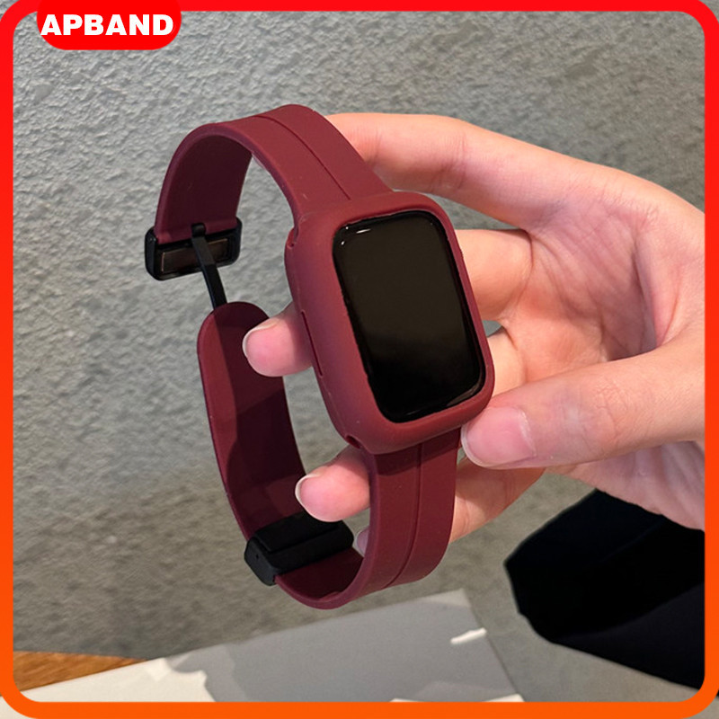 สายรัดซิลิโคนครอบคลุม for Smartwatch IWatch Apple Watch Ultra SE 3 2 Series 11 10 9 8 7 6 5 4 49 46 45 44 42 41 40 38มม