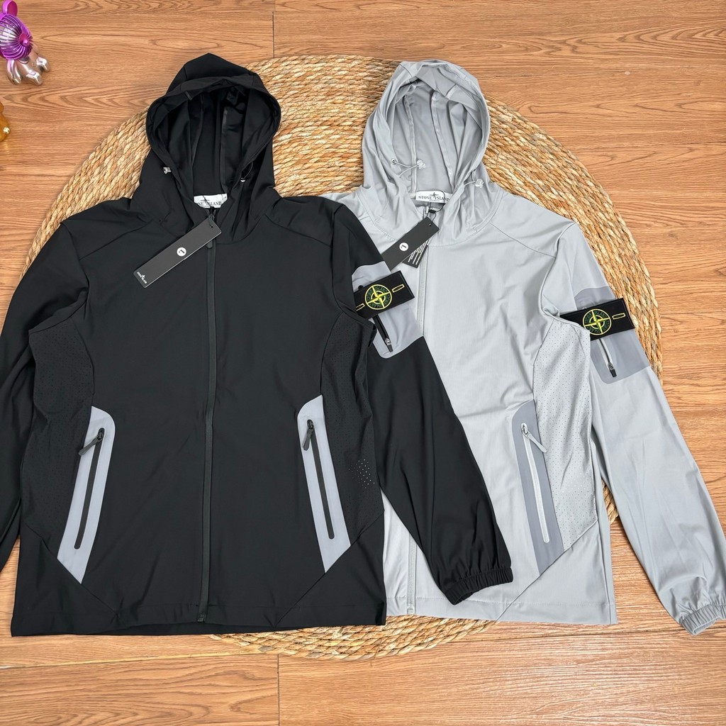 เสื้อคาร์ดิแกนแบบมีซิป คอตั้ง คอปกตั้ง สำหรับผู้ชาย รุ่น ST0NE lSL@ND สำหรับกิจกรรมกลางแจ้งและกีฬา