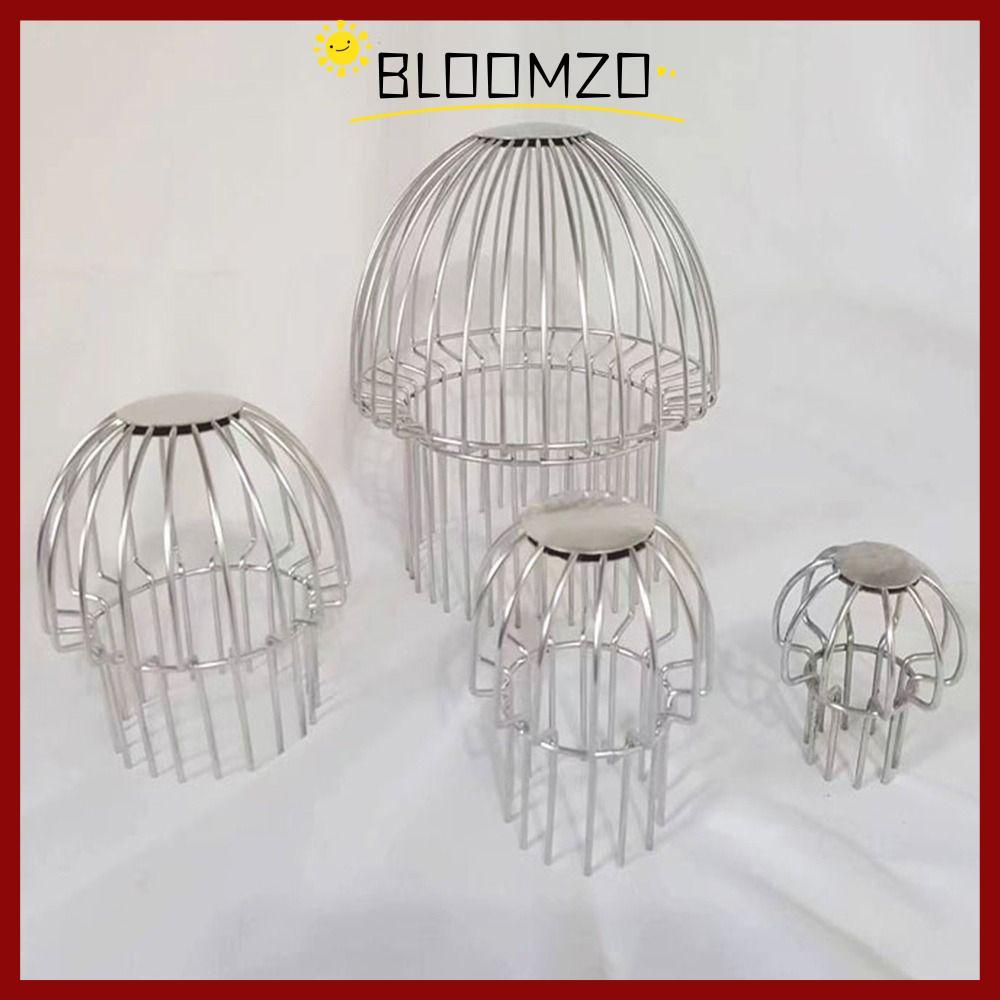 จัดส่งจากประเทศไทยBLOOMZO ท่อระบายน้ําชั้นหลังคา, สแตนเลสรอบระเบียงฝาครอบระบายน้ํา, กลางแจ้ง Anti-blocking ขนาดใหญ่ Displacement Rain Pipe Cap ระบายน้ําประปา