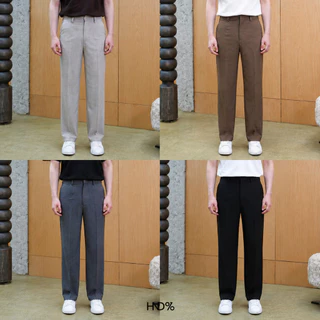 HND% กางเกงเอวสูงทรงกระบอกตรง รุ่น RYOJI V.2 สไตล์ญี่ปุ่น ผ้าดีพิเศษ แทบไม่ต้องรีด มีจีบหน้า เก็บทรงสวย