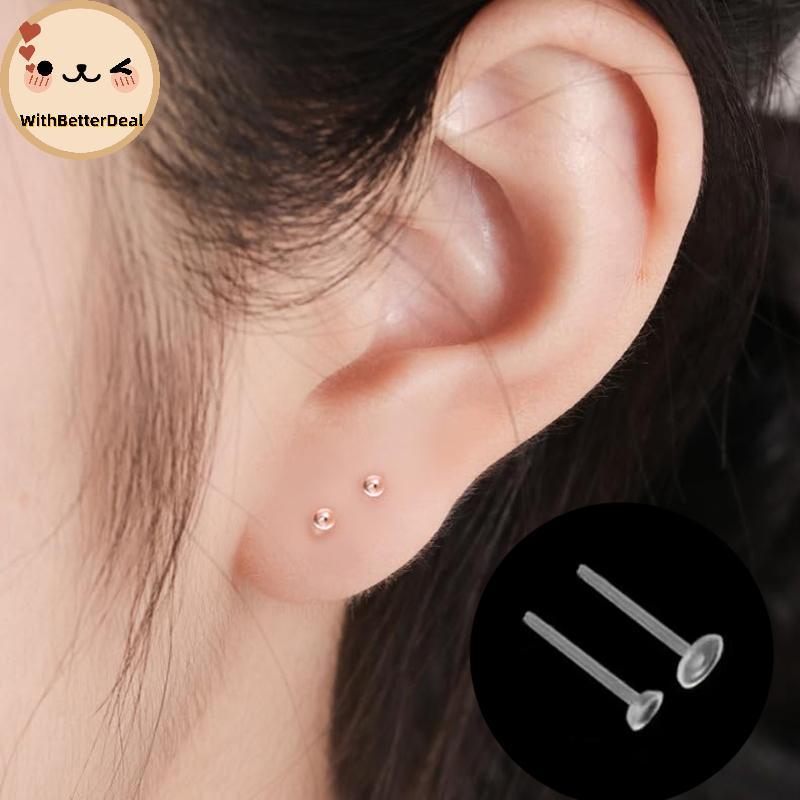 พลาสติกใสกันแพ้หู 10/20/50/100PCS ป้องกันรูหูอุดตัน ต่างหูซิลิโคนอ่อนนุ่ม สําหรับกีฬา DIY