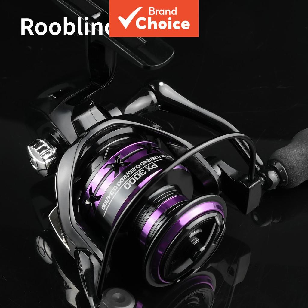 รอกสปินนิ่ง ROOBLINOS PX สปูลอัลลอยอะลูมิเนียม แกะสลัก, อัตราทดเกียร์ 5.2:1, รอกตกปลาอเนกประสงค์ น้ําจืดและน้ําเค็ม
